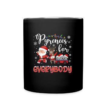 Great Pyrenees Weihnacht Goldener Hunde Geschenk - Tasse einfarbig - Schwarz - Vorne