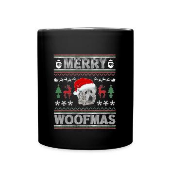 Great Pyrenees Weihnacht Goldener Hunde Geschenk - Tasse einfarbig - Schwarz - Vorne