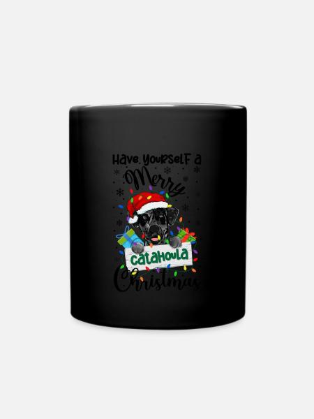 Cadeau de chien d’or de Noël Catahoula - Mug uni - noir