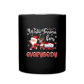 Westie Christmas Golden Dog Gift - Full Colour Mug - black - Front