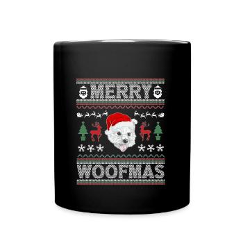 Westie Christmas Golden Dog Gift - Full Colour Mug - black - Front