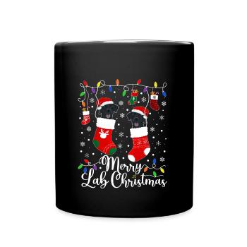 Cadeau de chien d’or de Noël Labrador - Mug uni - noir - Devant