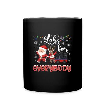 Cadeau de chien d’or de Noël Labrador - Mug uni - noir - Devant