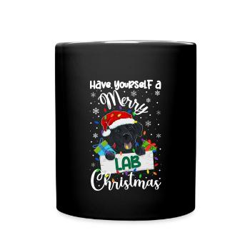Cadeau de chien d’or de Noël Labrador - Mug uni - noir - Devant