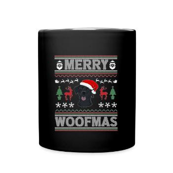 Cadeau de chien d’or de Noël Labrador - Mug uni - noir - Devant