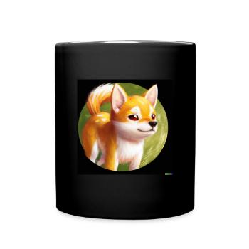 Shiba Inu - Tasse einfarbig - Schwarz - Vorne