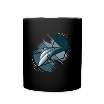 Hanggleiter Drachenflieger Deltasegler - Tasse einfarbig - Schwarz - Vorne