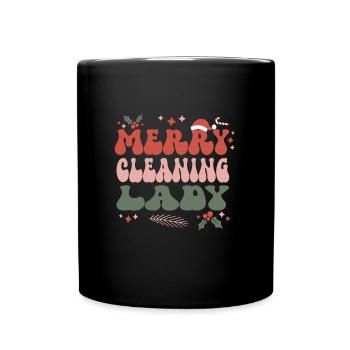 Cleaning Lady Christmas Housekeeping Xmas Gifts - Full Colour Mug - black - Front