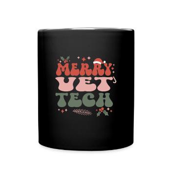 Veterinary Technician Christmas Vet Tech Xmas Gift - Full Colour Mug - black - Front