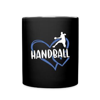 Sport Heart Handball - Tasse einfarbig - Schwarz - Vorne