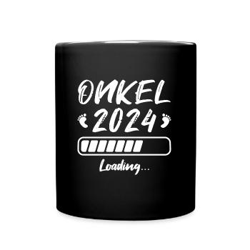 Werdender Onkel 2024 Schwangerschaftsverkündung - Tasse einfarbig - Schwarz - Vorne