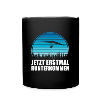 Drachenfliegen Pilot Runterkommen Hängegleiter - Tasse einfarbig - Schwarz - Vorne