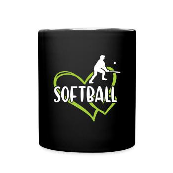 Sport Heart Softball - Tasse einfarbig - Schwarz - Vorne