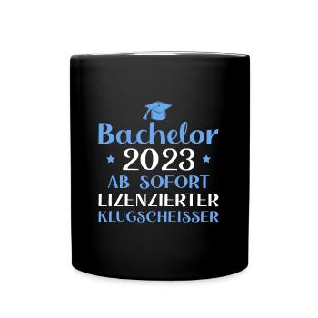 Bestandene Bachelorprüfung 2023 Bachelor Abschluss - Tasse einfarbig - Schwarz - Vorne