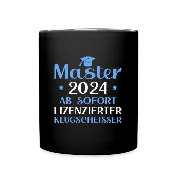 Masterprüfung bestanden 2024 Master Abschluss - Tasse einfarbig - Schwarz - Vorne