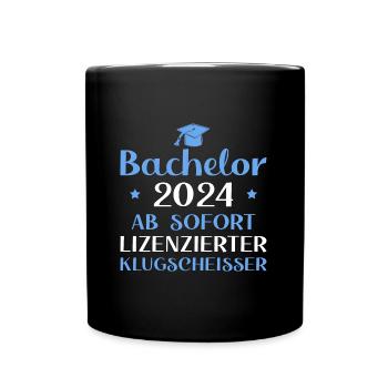 Bachelorprüfung bestanden 2024 Bachelor Abschluss - Tasse einfarbig - Schwarz - Vorne