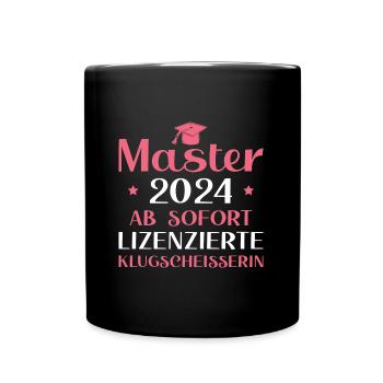 MAster Abschluss 2024 Bestandene Masterprüfung - Tasse einfarbig - Schwarz - Vorne