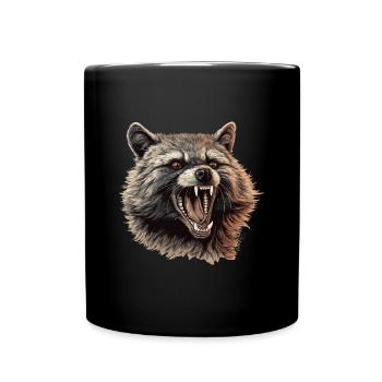 Raccoon Raccoon Nature Raccoon Head - Full Colour Mug - black - Front