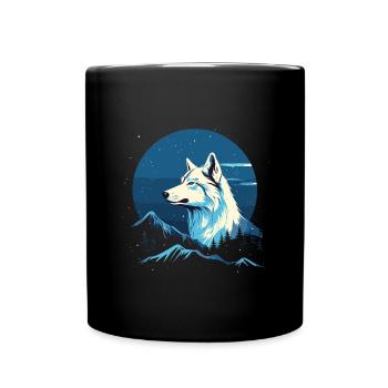 Wolf Scratch Marks Claws Wild Forest Animal Wolf's Head - Full Colour Mug - black - Front