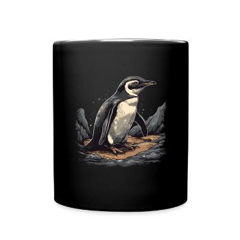 Penguin Baby Bird Chick - Full Colour Mug - black - Front