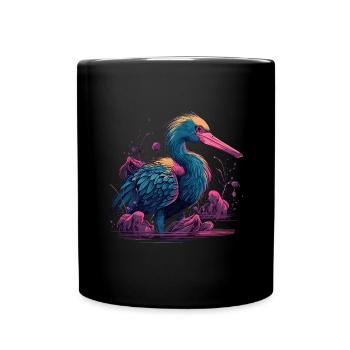 Pelican Bird Waterfowl - Full Colour Mug - black - Front