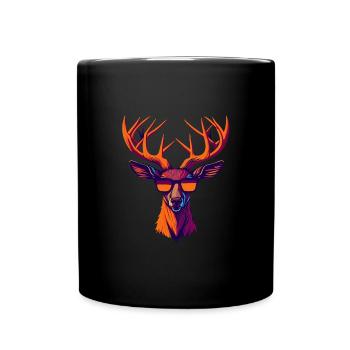Retro-Hirsch-Revolte - Tasse einfarbig - Schwarz - Vorne