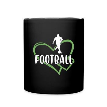 Sport Coeur Football - Mug uni - noir - Devant