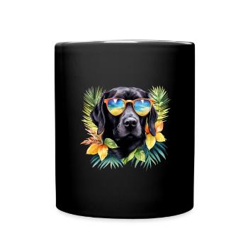 Cool coloré Labrador Retriever chien d’été - Mug uni - noir - Devant