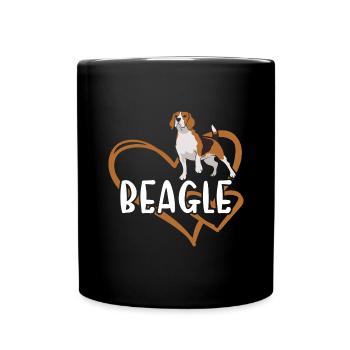 Cœur de Beagle - Mug uni - noir - Devant