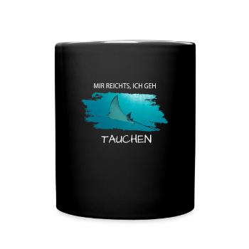 Tauchen Rochen Diving - Tasse einfarbig - Schwarz - Vorne
