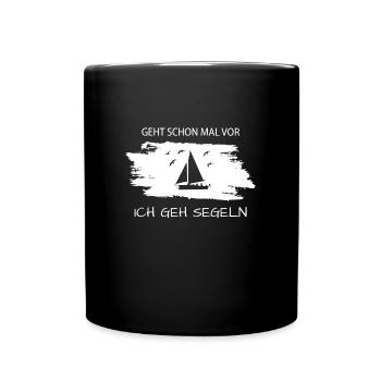 Seglen Segler Segelschiff - Tasse einfarbig - Schwarz - Vorne