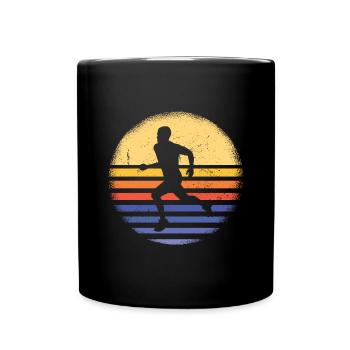 Sport Retro Sunset Running - Tasse einfarbig - Schwarz - Vorne