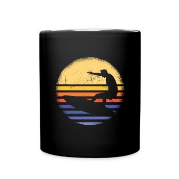 Sport Retro Sunset Surfing - Full Colour Mug - black - Front