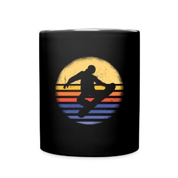 Sport Retro Sunset Snowboarding - Tasse einfarbig - Schwarz - Vorne
