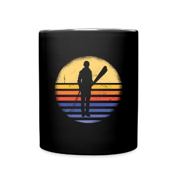 Sport Retro Sunset Skiing - Tasse einfarbig - Schwarz - Vorne