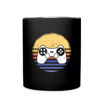 Gamer Retro Sunset Gaming - Tasse einfarbig - Schwarz - Vorne