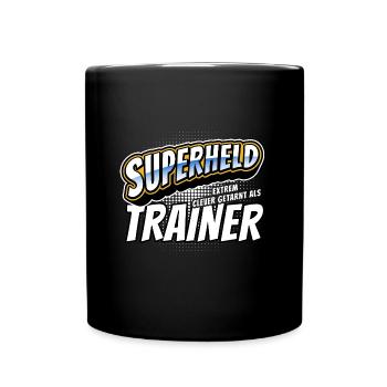 Superheld, clever getarnt als Trainer - Tasse einfarbig - Schwarz - Vorne