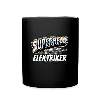 Superheld, clever getarnt als Elektriker - Tasse einfarbig - Schwarz - Vorne