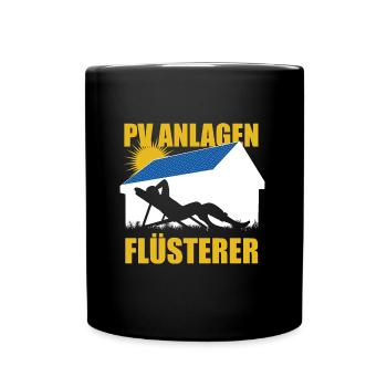 PV Anlagen Flüsterer - Photovoltaik - Solarenergie - Tasse einfarbig - Schwarz - Vorne