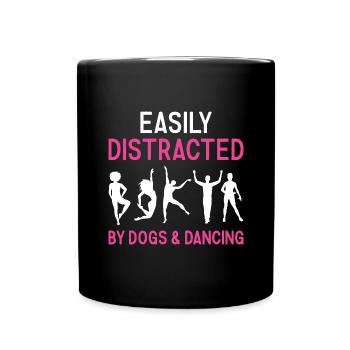 Danseur Facilement Distrait Par Les Chiens Et La Danse - Mug uni - noir - Devant