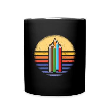 Drawer Retro Sunset Drawing - Tasse einfarbig - Schwarz - Vorne