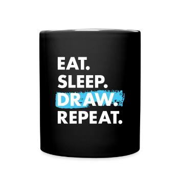 Tiroir Manger Sommeil Dessin - Mug uni - noir - Devant