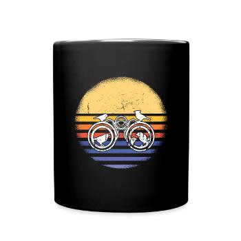Bird Watcher Retro Sunset Bird Watching - Tasse einfarbig - Schwarz - Vorne