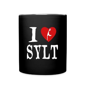 J’adore Sylt dans les couleurs blanc et rouge - Mug uni - noir - Devant