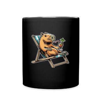 Don't worry be Cappy - Capybara - Holiday - Full Colour Mug - black - Front