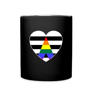 Pride Straight Ally LGBT Flagge in Herzform - Tasse einfarbig - Schwarz - Vorne