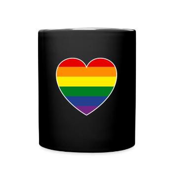 LGTB Pride drapeau en forme de cœur, classique - Mug uni - noir - Devant
