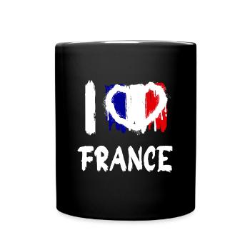 I love France / Ich Liebe Frankreich Land - Tasse einfarbig - Schwarz - Vorne