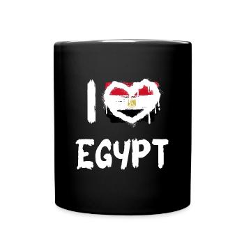 I love Egypt / Ich Liebe Ägypten Land Länder - Tasse einfarbig - Schwarz - Vorne