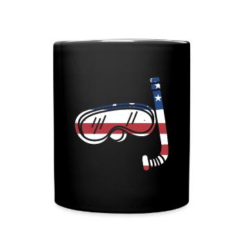 Snorkeler Drapeau Us Snorkeling - Mug uni - noir - Devant